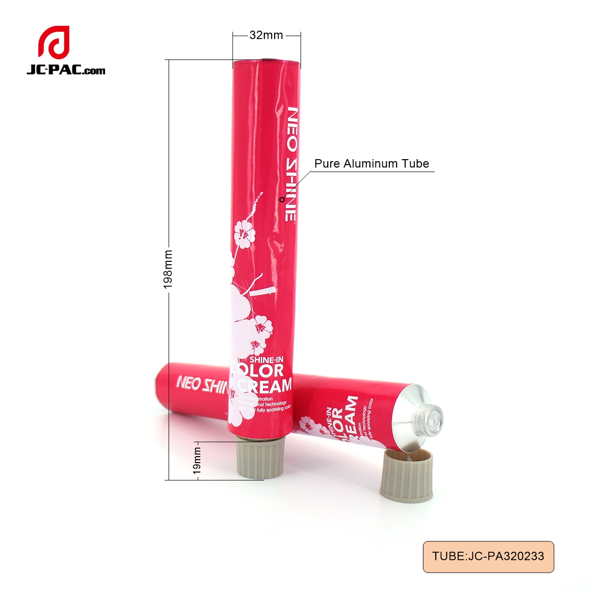 PA320233  100ml Hair Color Cream Tube Package, Cosmetic Package Aluminum Tube,  Pure Aluminum Package Tube