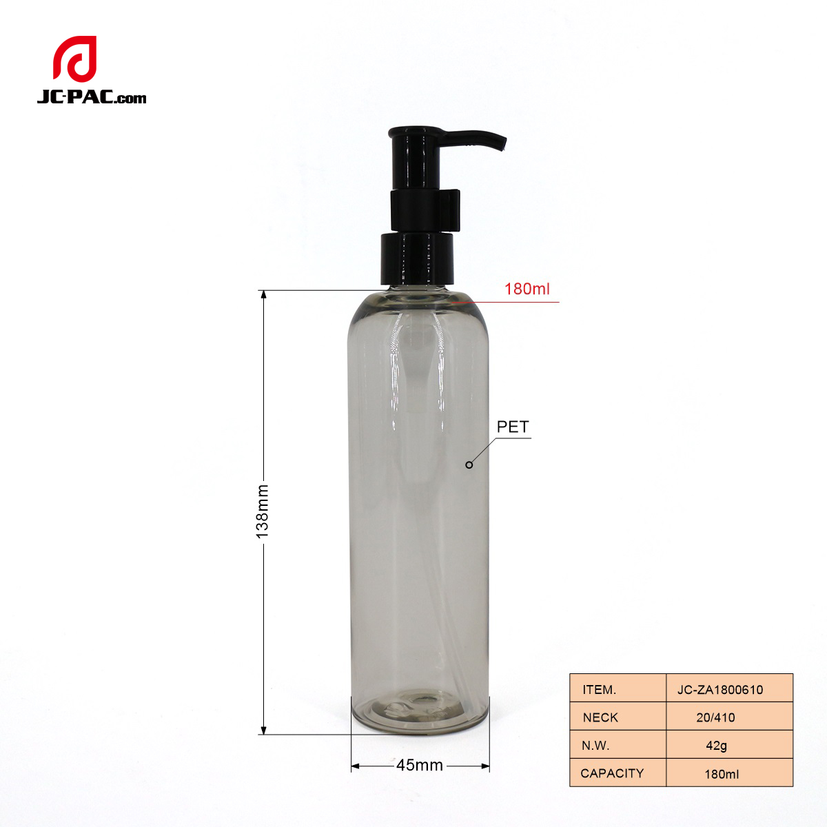 ZA1800610 180ml Empty Lotion Bottle,Cleansing Oil Bottle, Custom Design Plastic Bottle